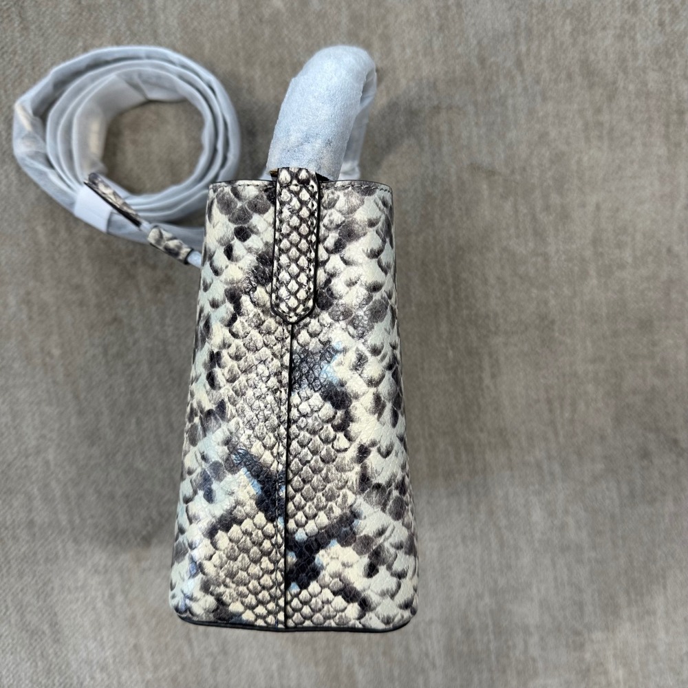 Michael Kors Snakeskin Embossed Bucket Bag and Wristlet Set Blue - Picture 4 of 14